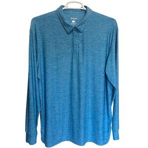 Naviskin Long Sleeve Polo Shirt Blue Lightweight Moisture-Wicking Mens Size 2XL